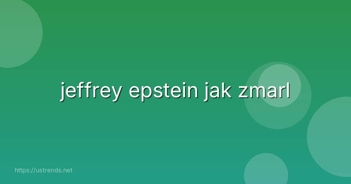 jeffrey epstein jak zmarl