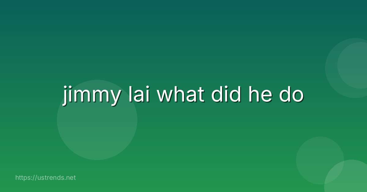 jimmy lai what did he do