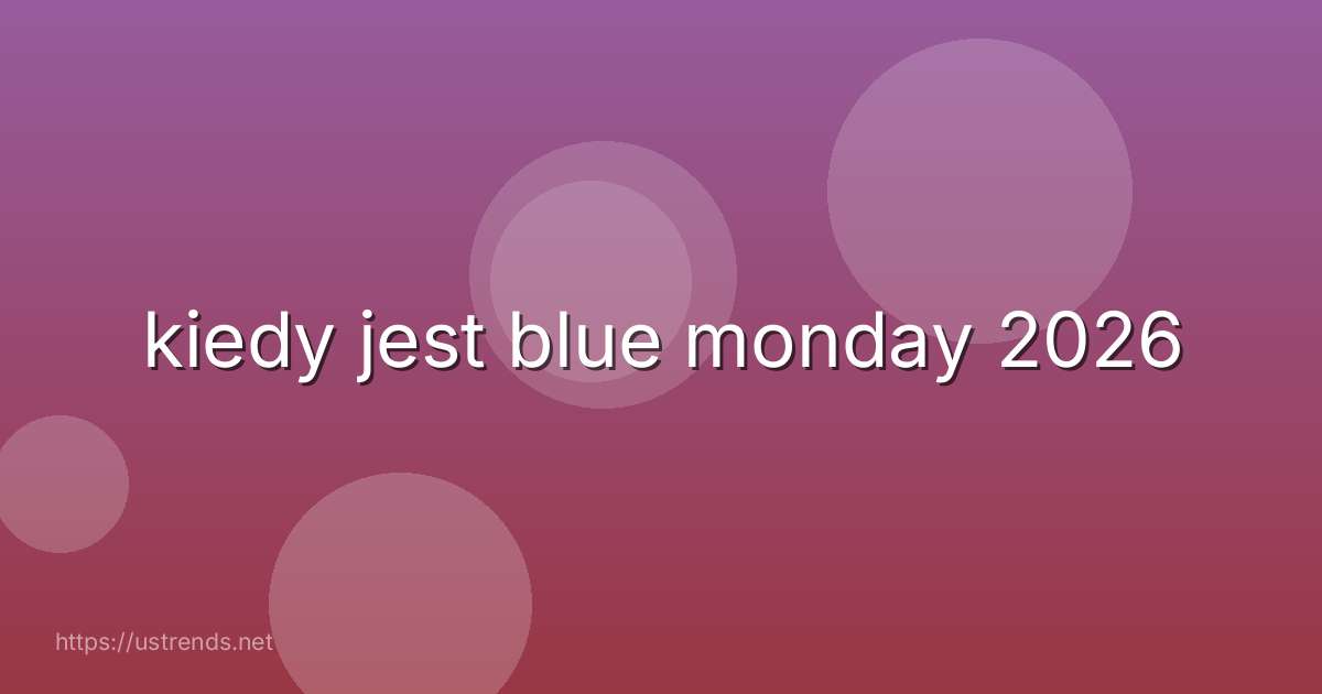 kiedy jest blue monday 2026