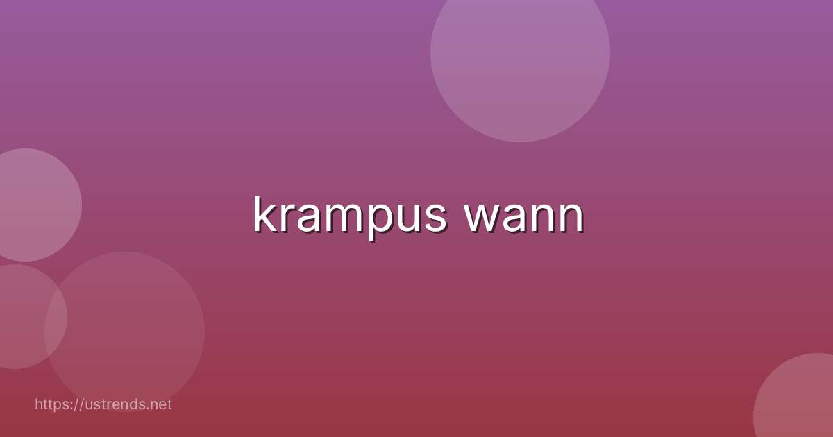 krampus wann