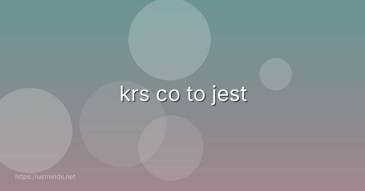 krs co to jest
