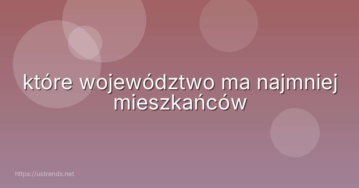 które województwo ma najmniej mieszkańców