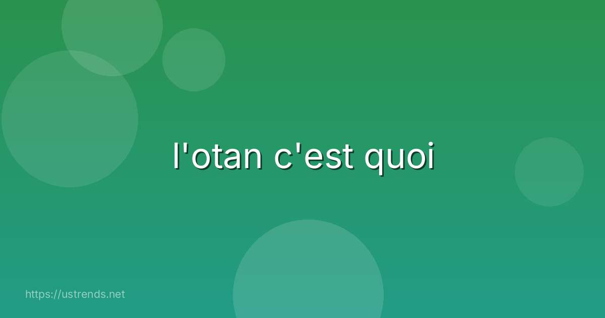 l'otan c'est quoi