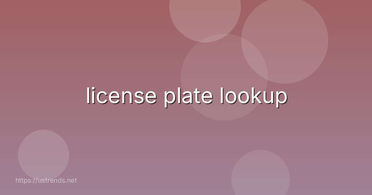 license plate lookup