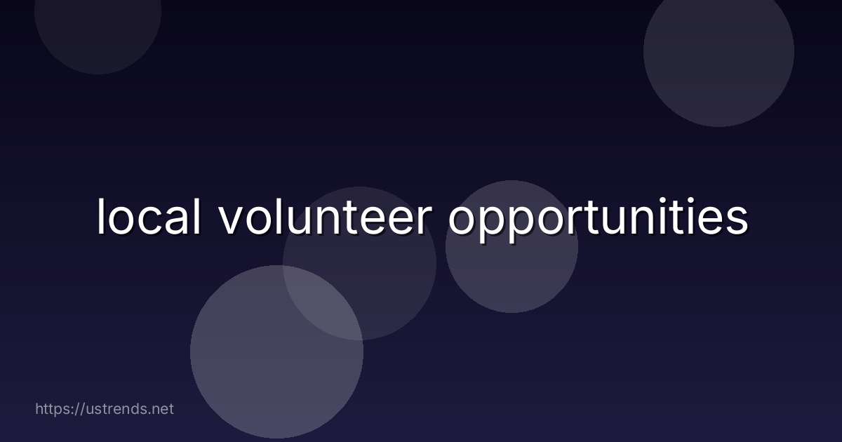 local volunteer opportunities