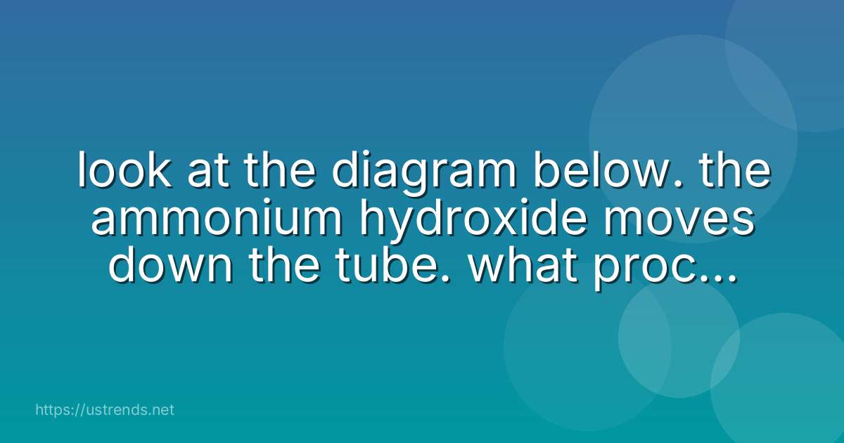 look at the diagram below. the ammonium hydroxide moves down the tube. what process causes this movement?