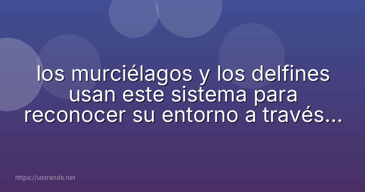 los murciélagos y los delfines usan este sistema para reconocer su entorno a través de ondas sonoras