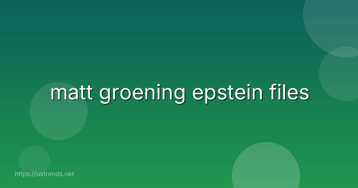 matt groening epstein files