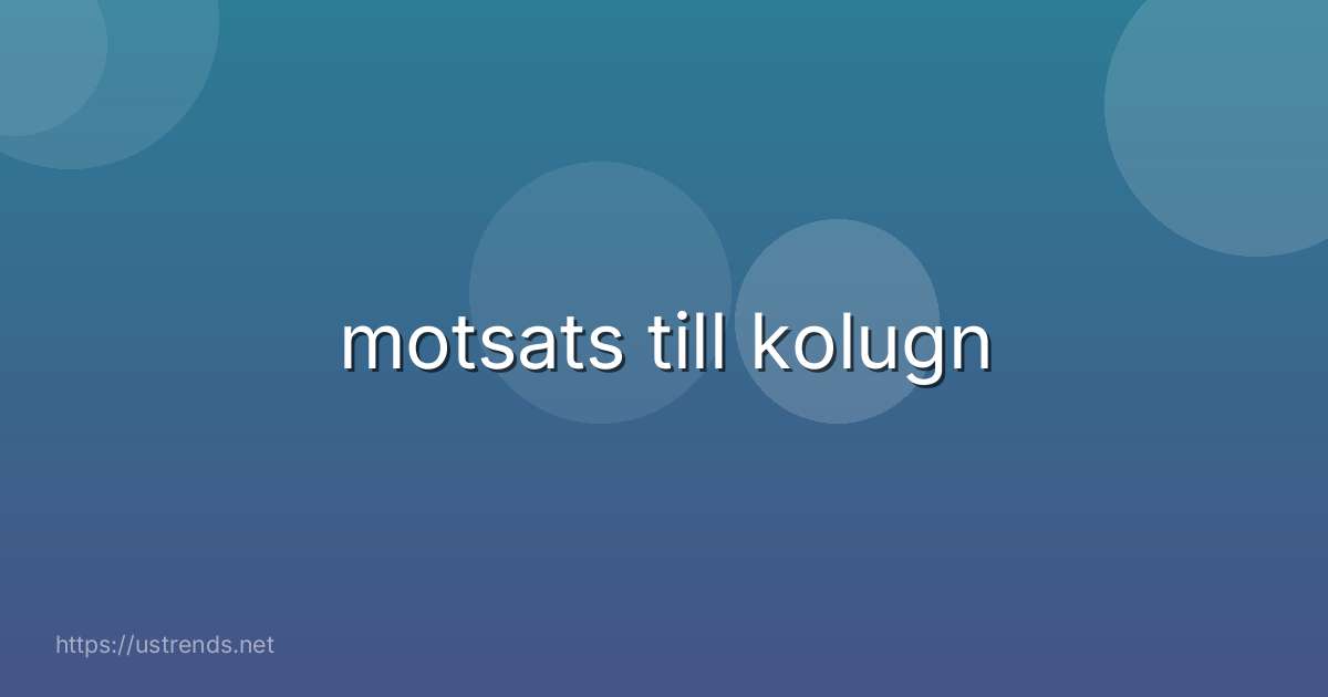 motsats till kolugn