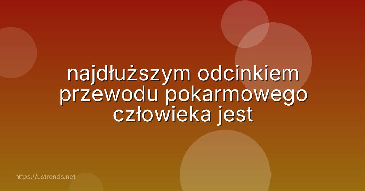 najdłuższym odcinkiem przewodu pokarmowego człowieka jest