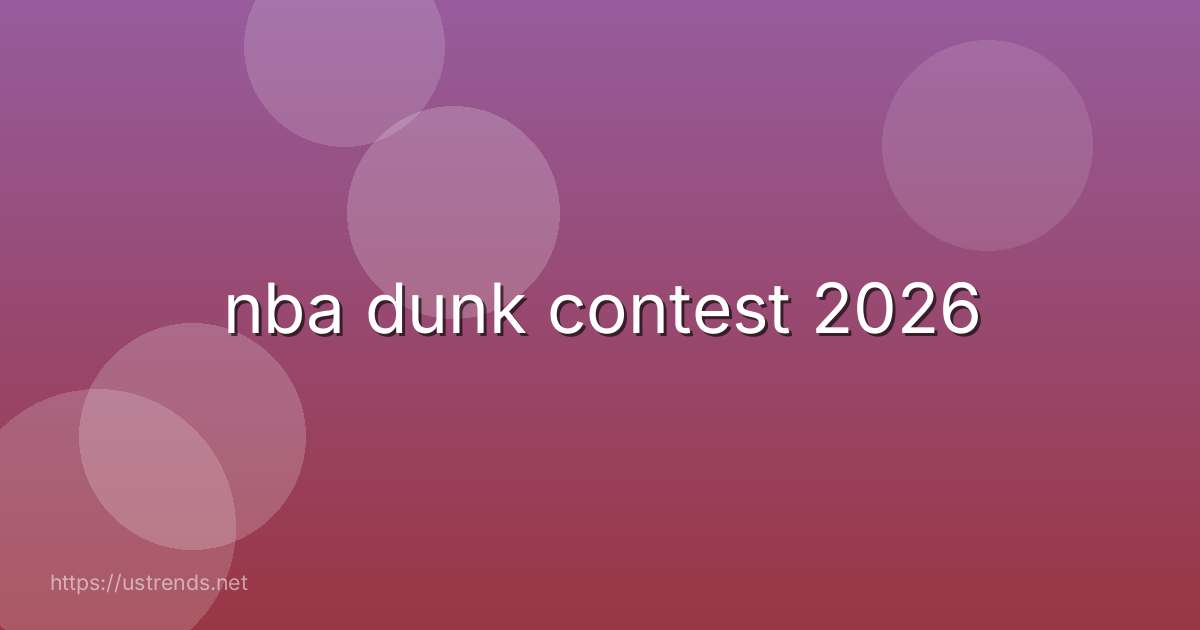 nba dunk contest 2026