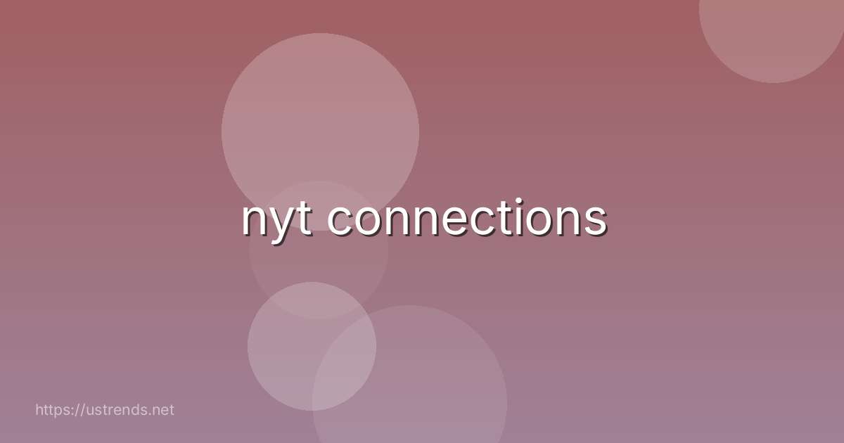 nyt connections