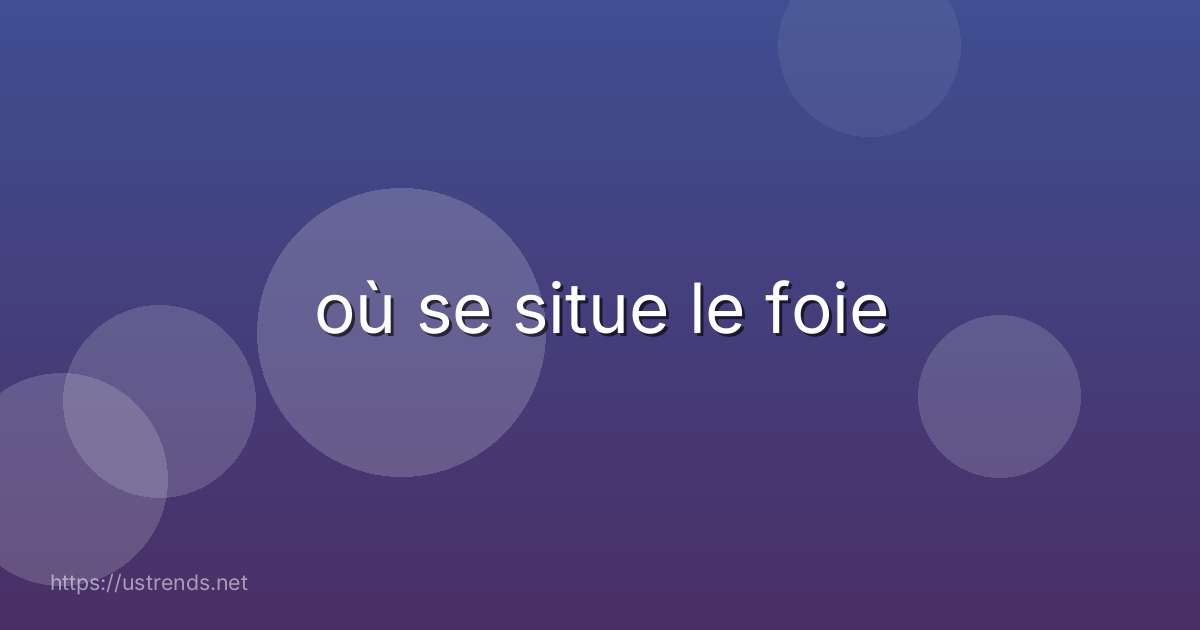 où se situe le foie