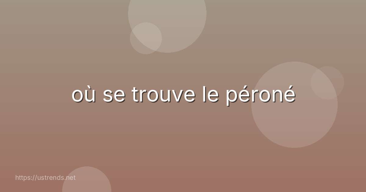 où se trouve le péroné