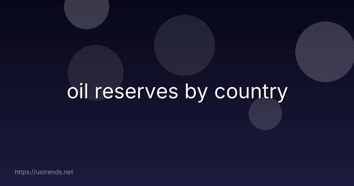 oil reserves by country