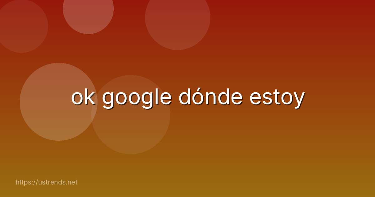 ok google dónde estoy