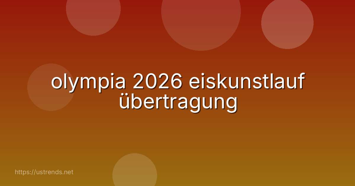olympia 2026 eiskunstlauf übertragung