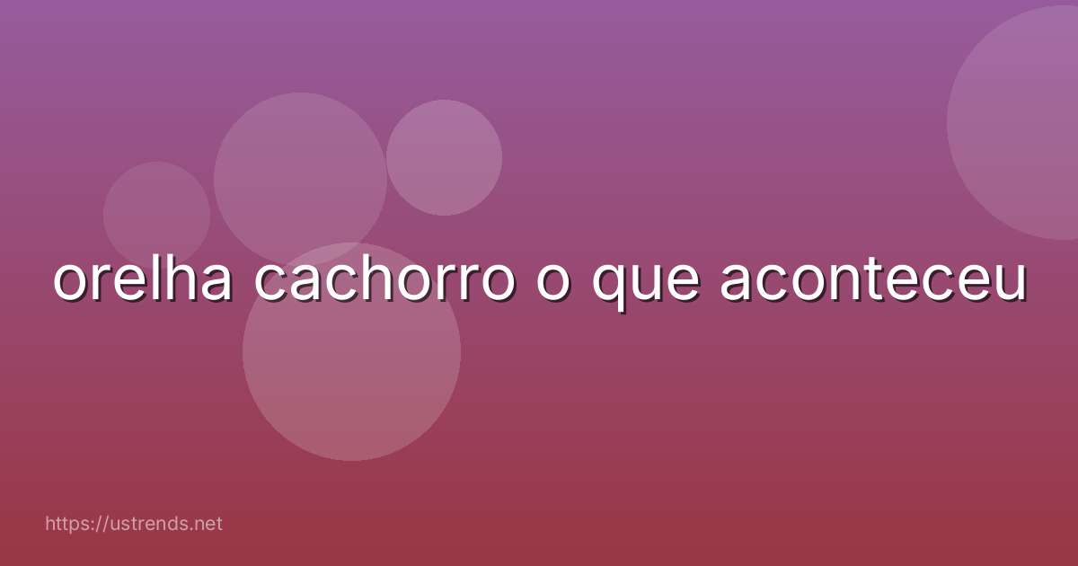 orelha cachorro o que aconteceu