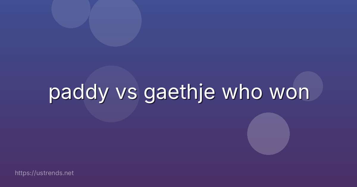 paddy vs gaethje who won