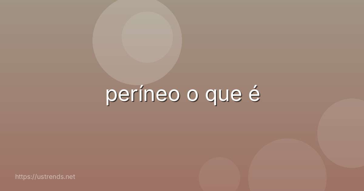 períneo o que é