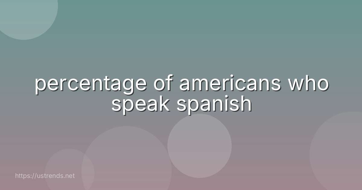 percentage of americans who speak spanish
