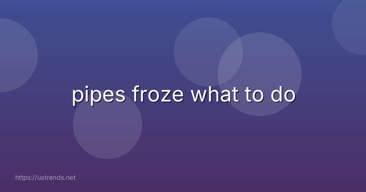 pipes froze what to do