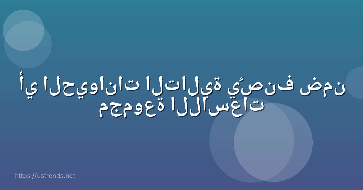 أي الحيوانات التالية يُصنف ضمن مجموعة اللاسعات