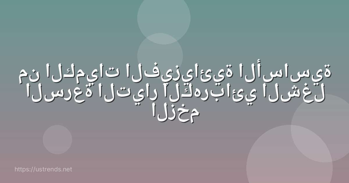 من الكميات الفيزيائية الأساسية السرعة التيار الكهربائي الشغل الزخم