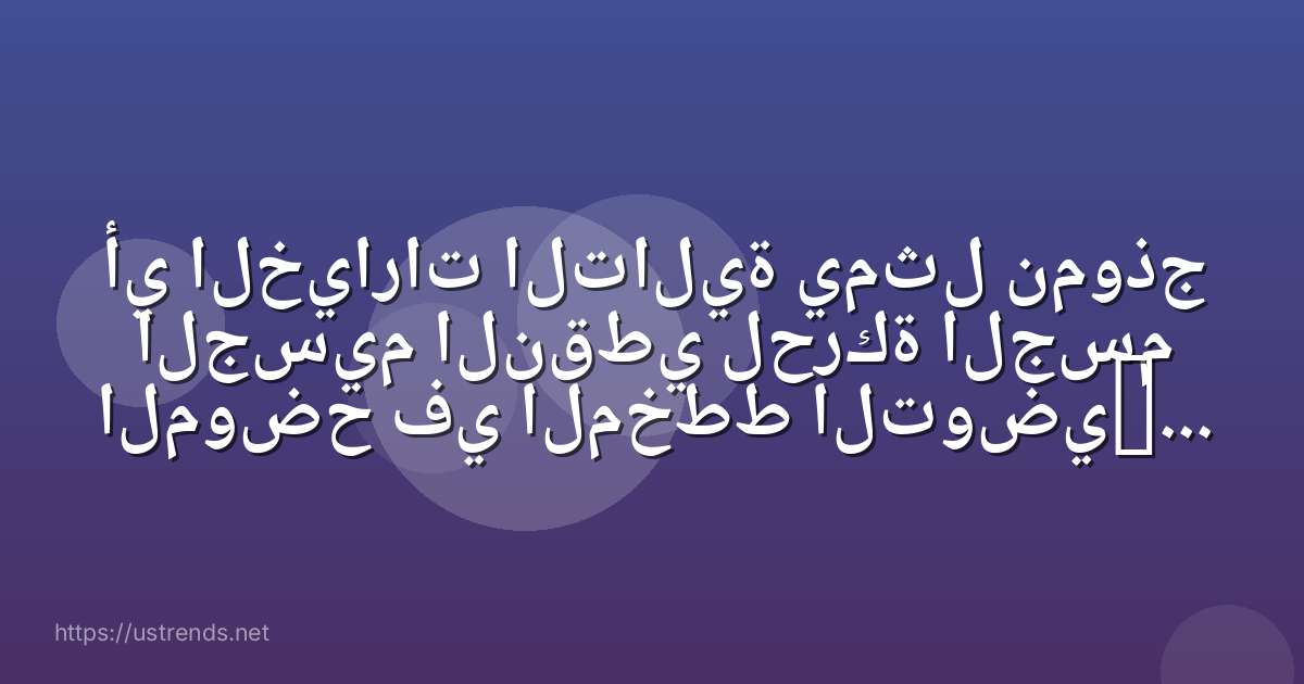 أي الخيارات التالية يمثل نموذج الجسيم النقطي لحركة الجسم الموضح في المخطط التوضيحي للحركة؟