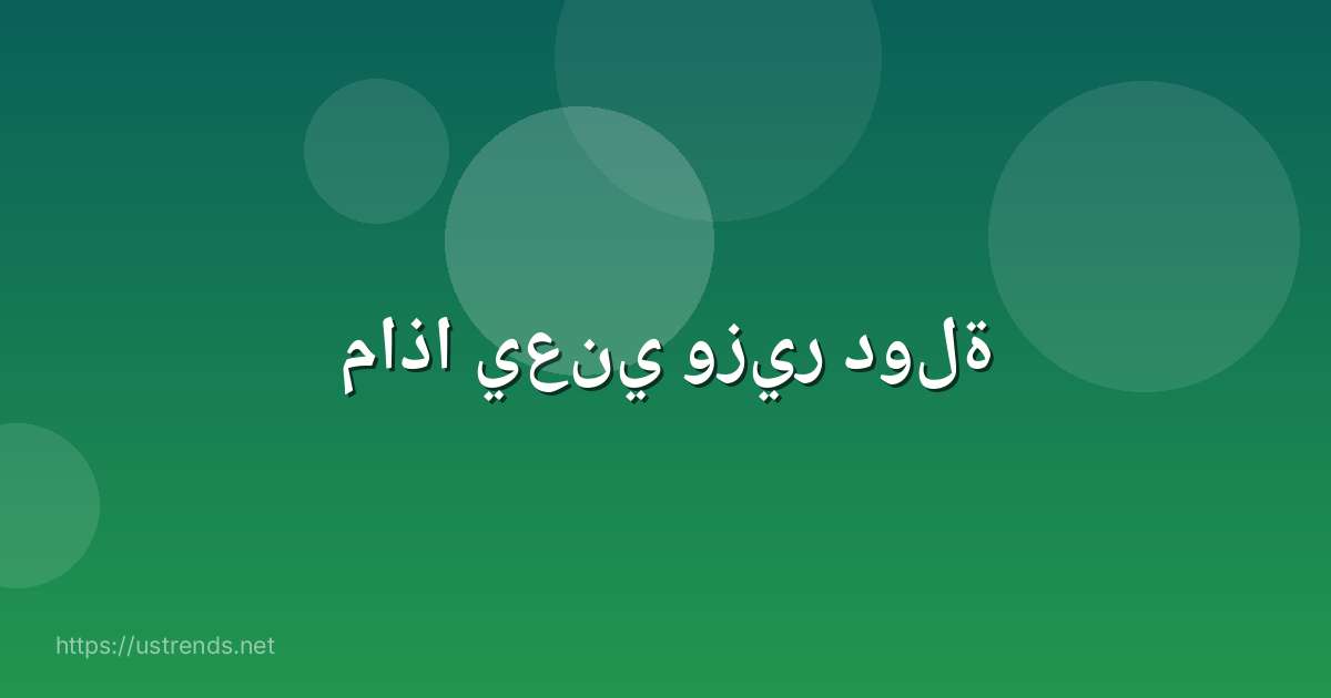 ماذا يعني وزير دولة