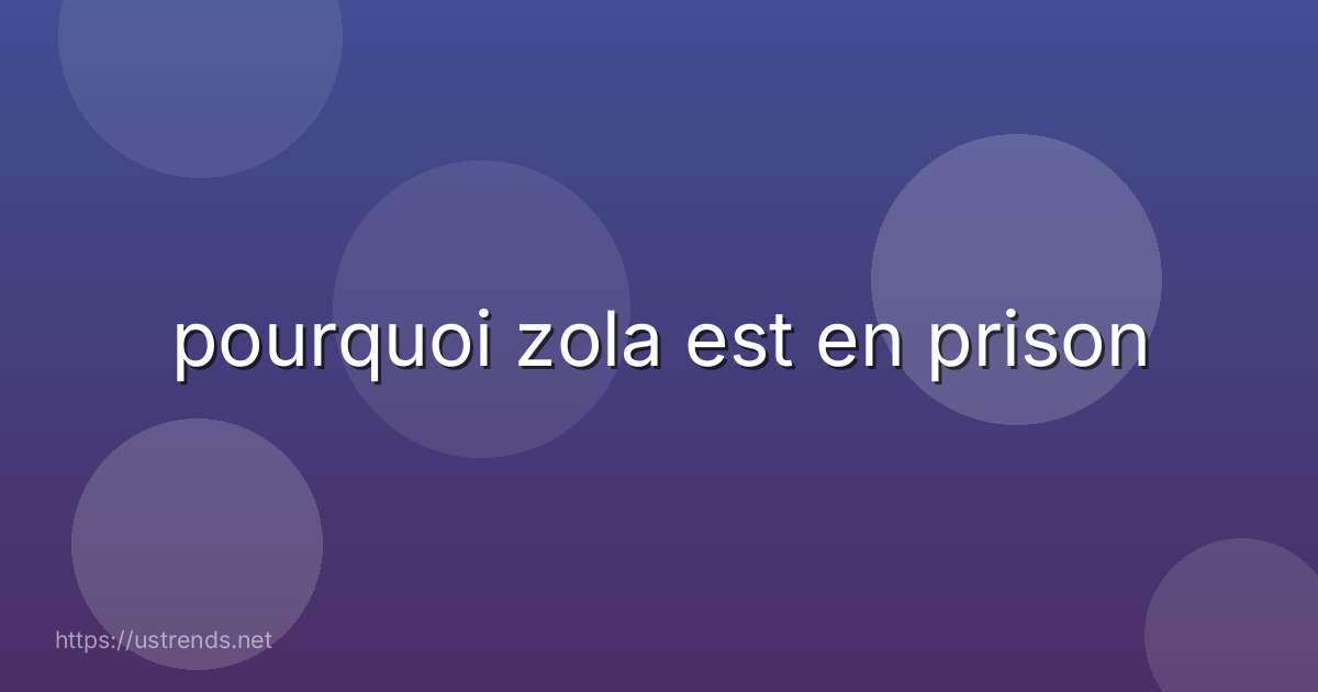 pourquoi zola est en prison