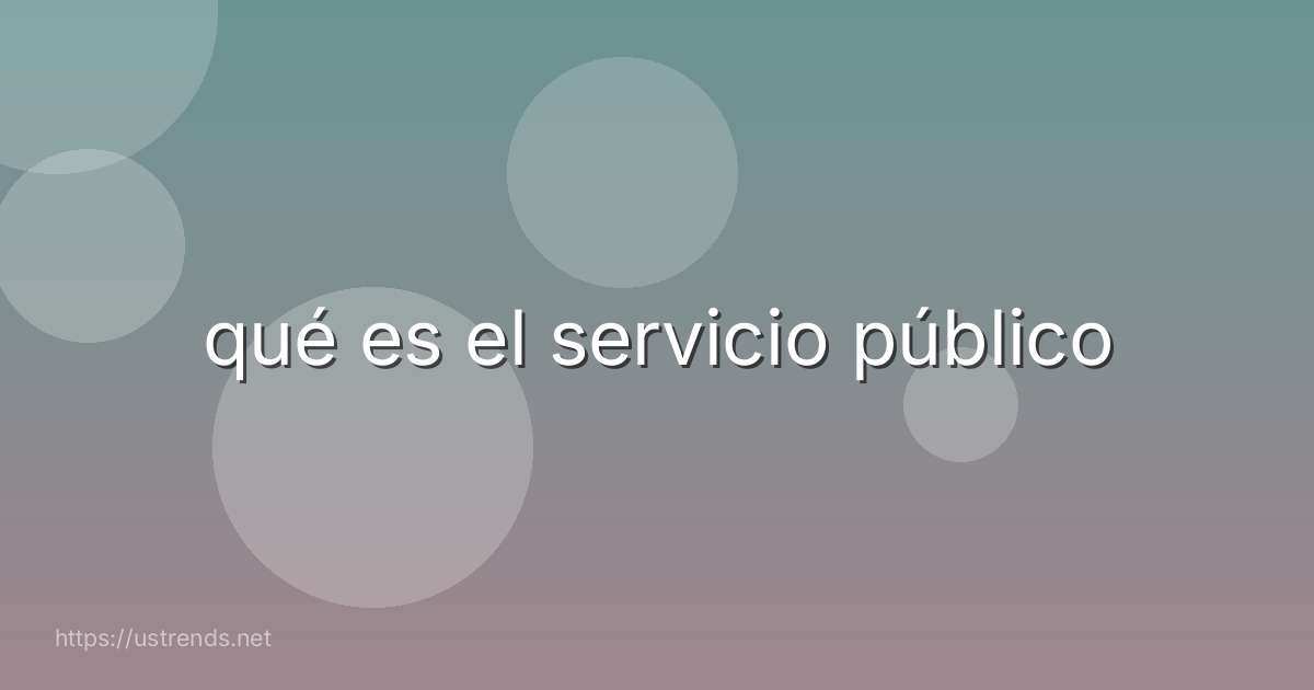 qué es el servicio público