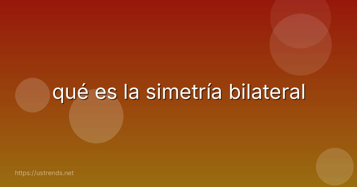 qué es la simetría bilateral