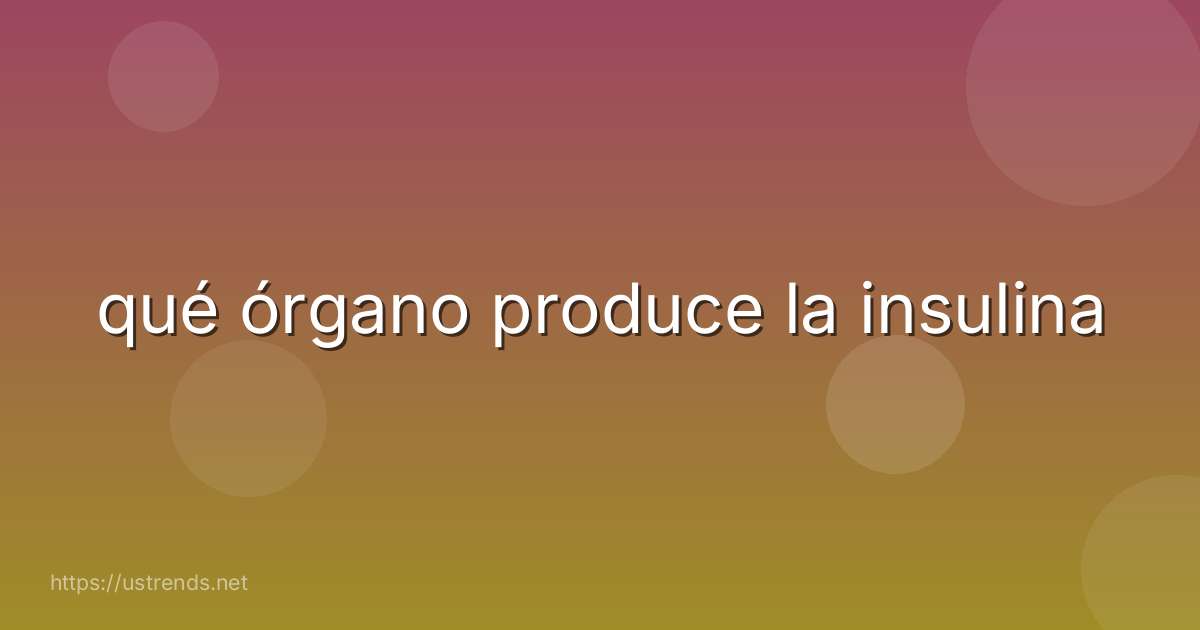 qué órgano produce la insulina
