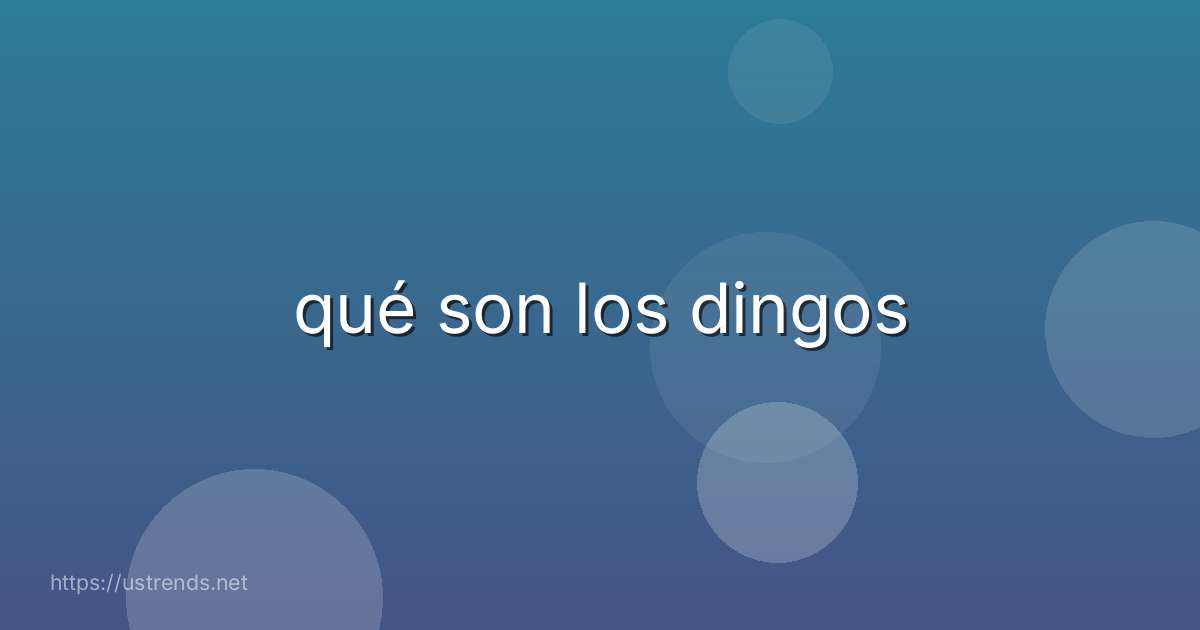 qué son los dingos