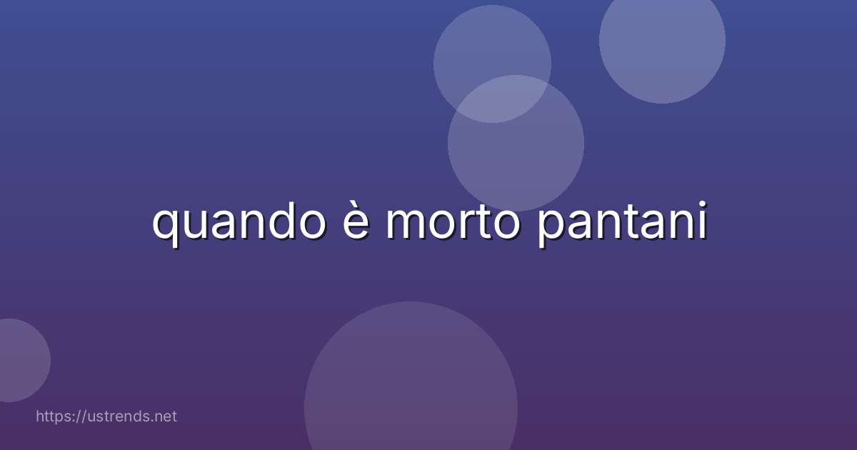 quando è morto pantani