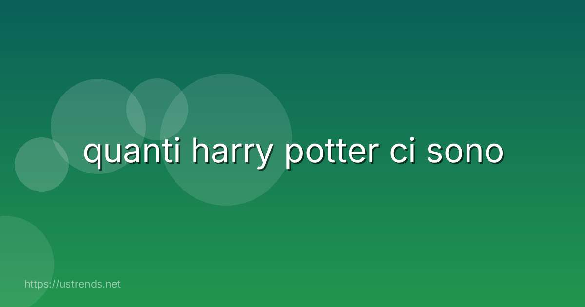 quanti harry potter ci sono