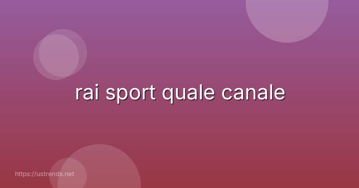 rai sport quale canale