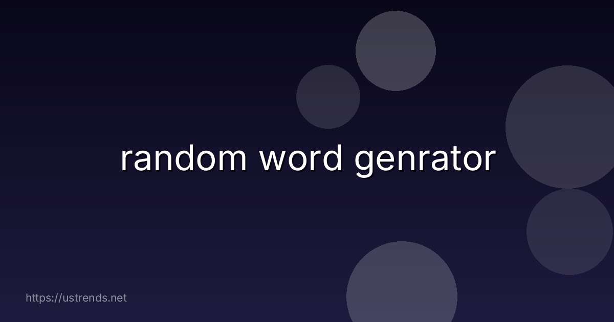 random word genrator