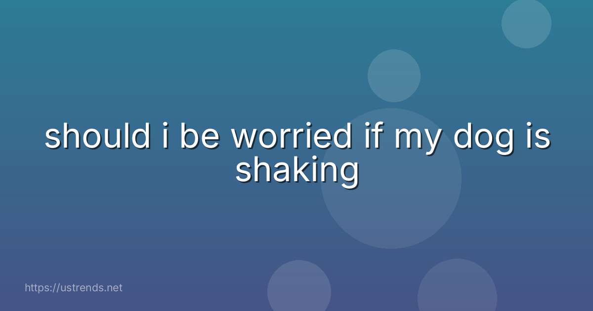 should i be worried if my dog is shaking