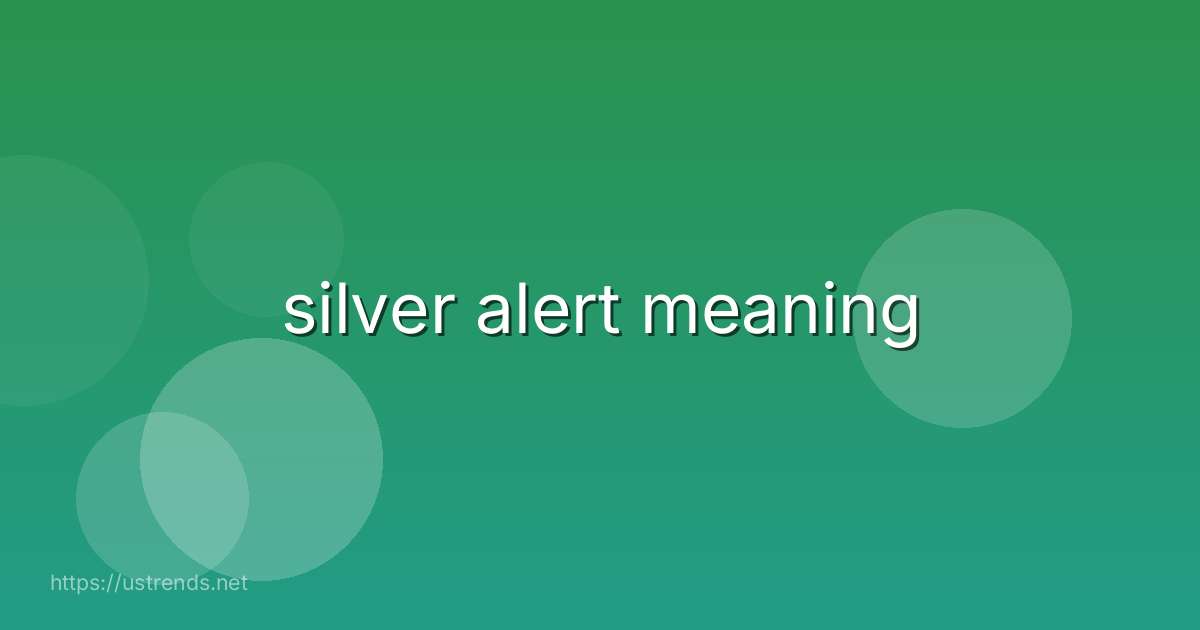 silver alert meaning