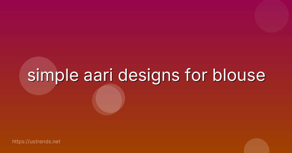 simple aari designs for blouse