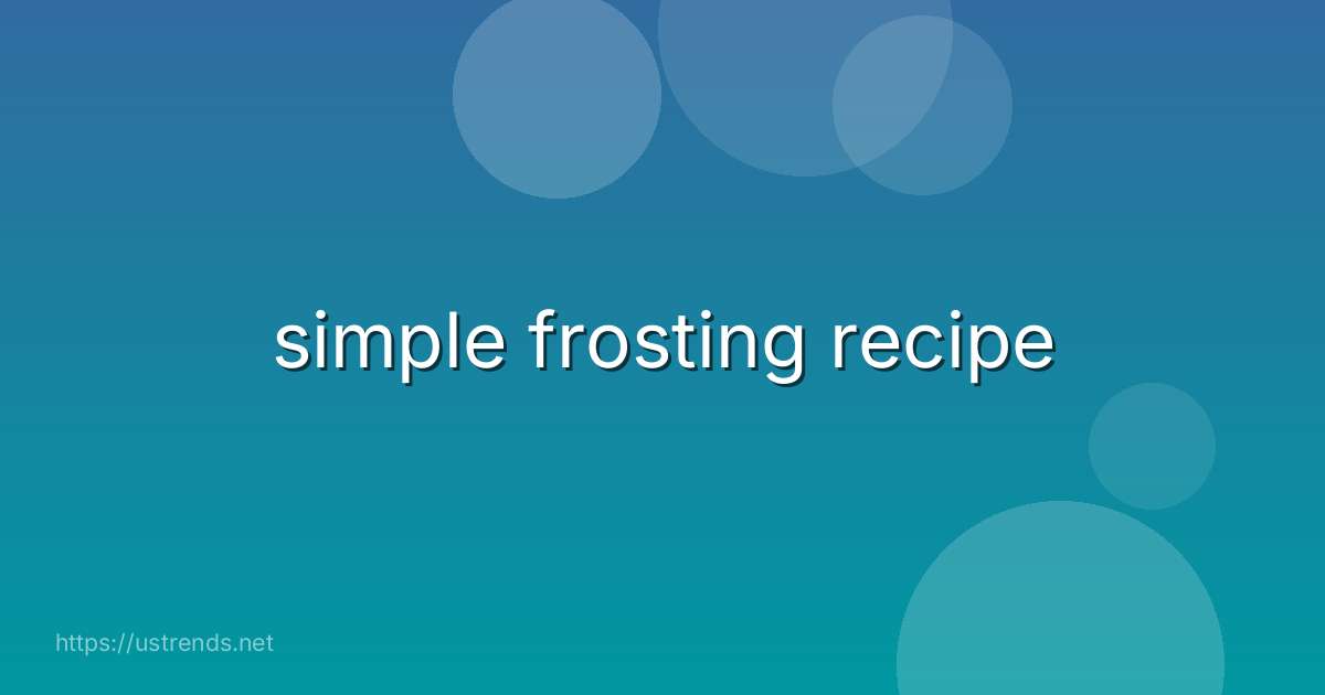 simple frosting recipe