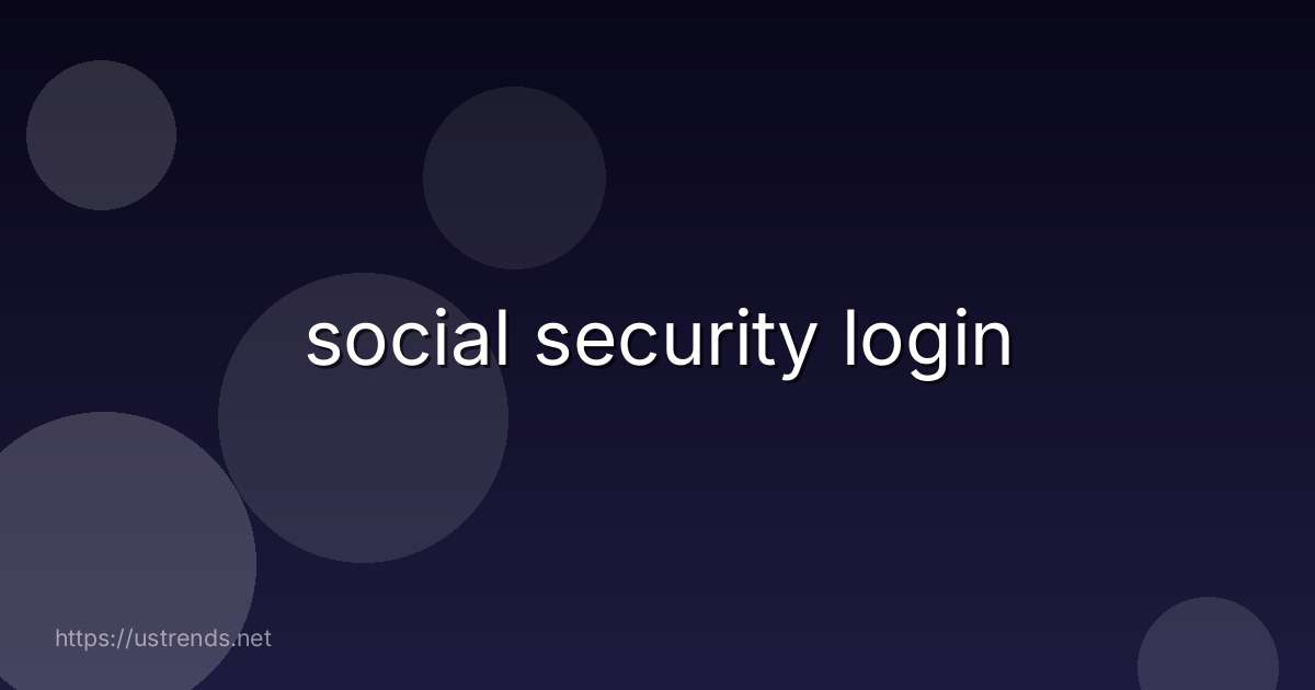 social security login
