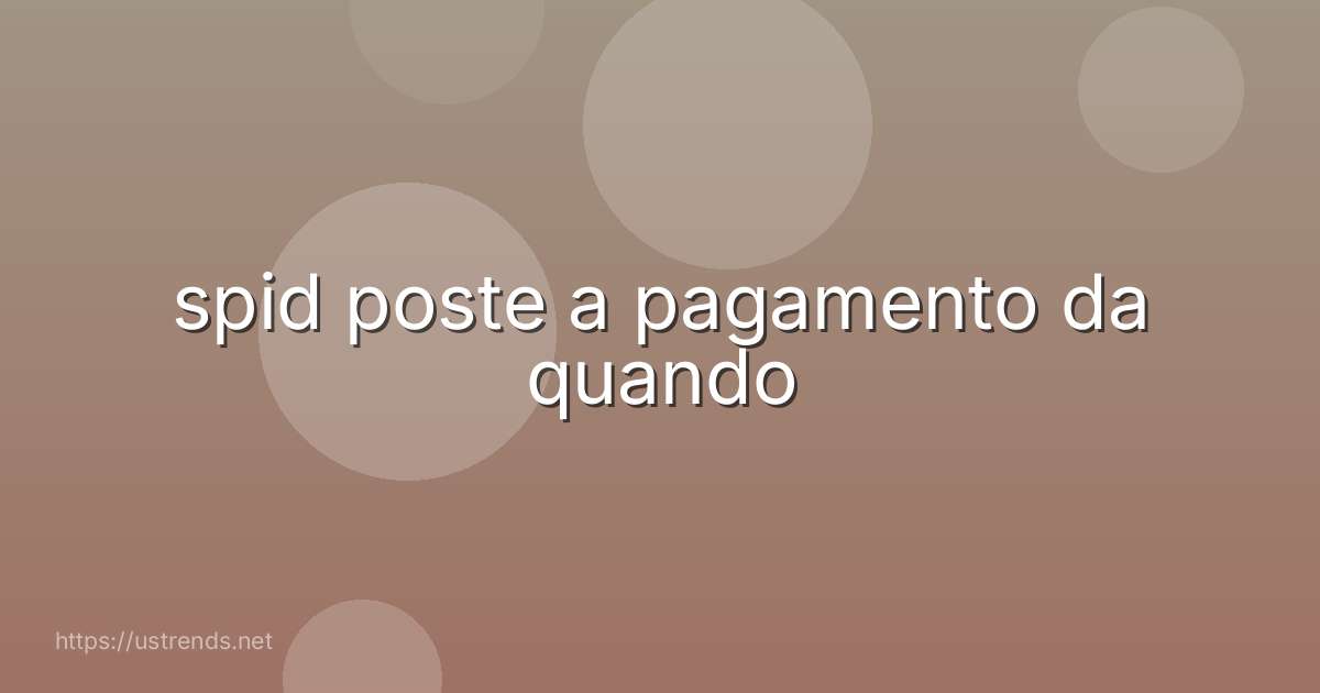spid poste a pagamento da quando