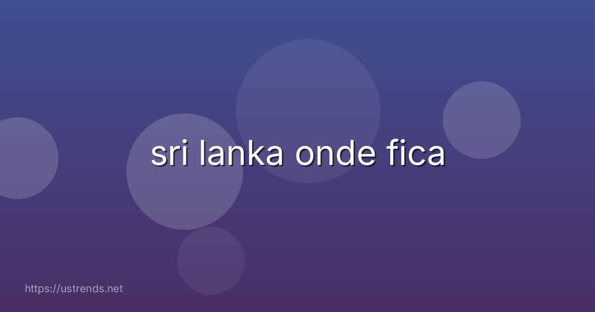 sri lanka onde fica
