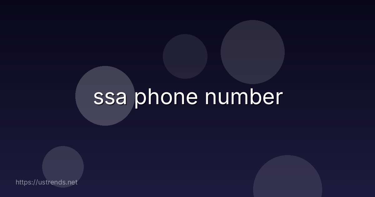 ssa phone number