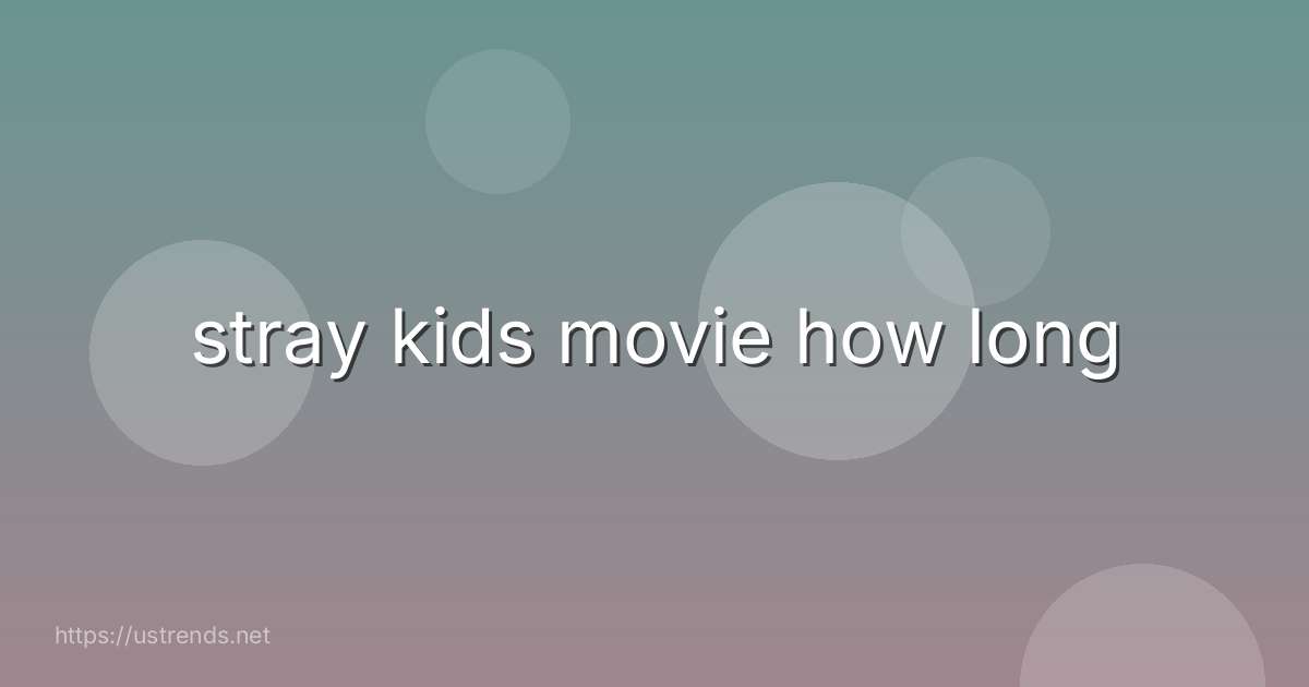 stray kids movie how long