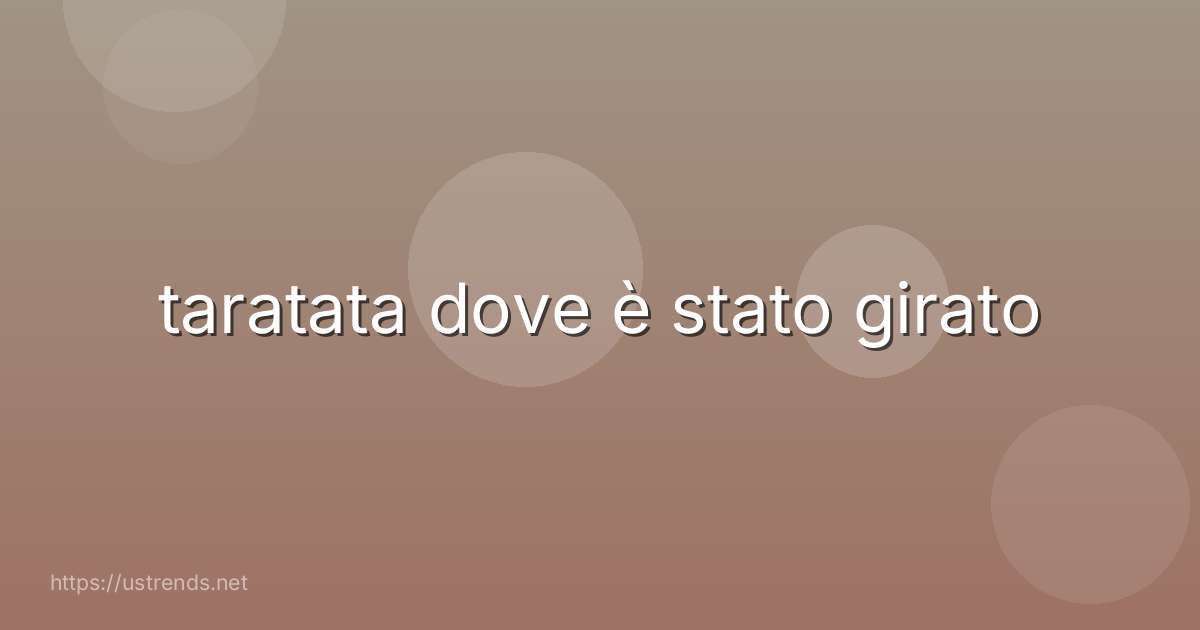 taratata dove è stato girato