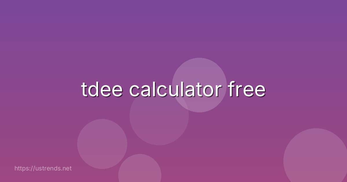 tdee calculator free
